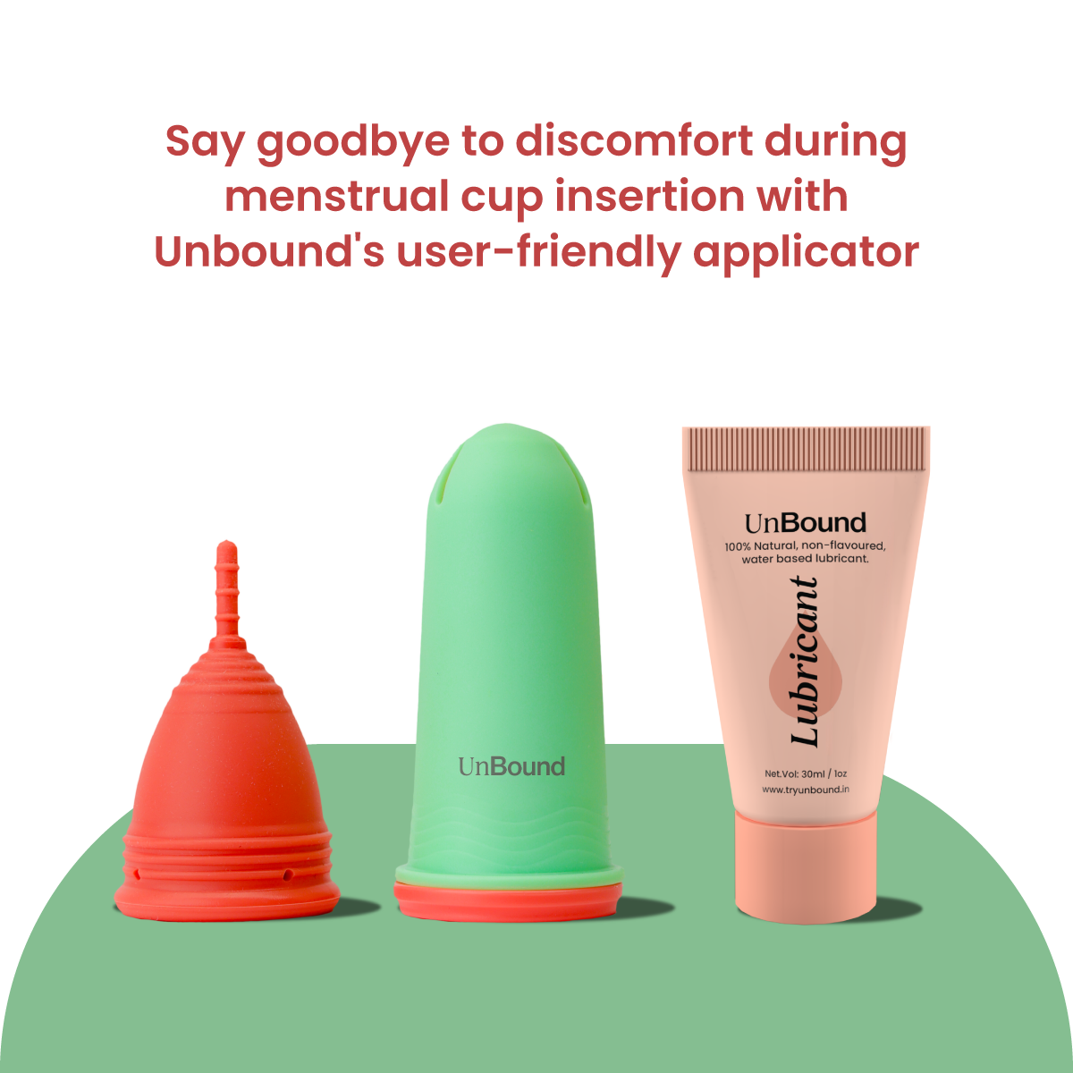 Reusable Menstrual Cup Applicator with Lubricant Unbound